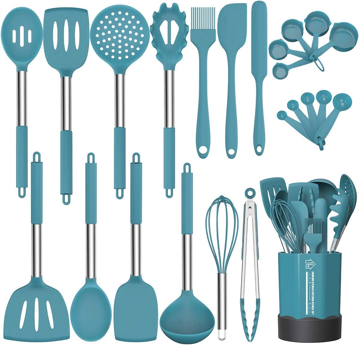 24-Piece Heat Resistant Non-Stick Cooking Utensils Kitchenware Set