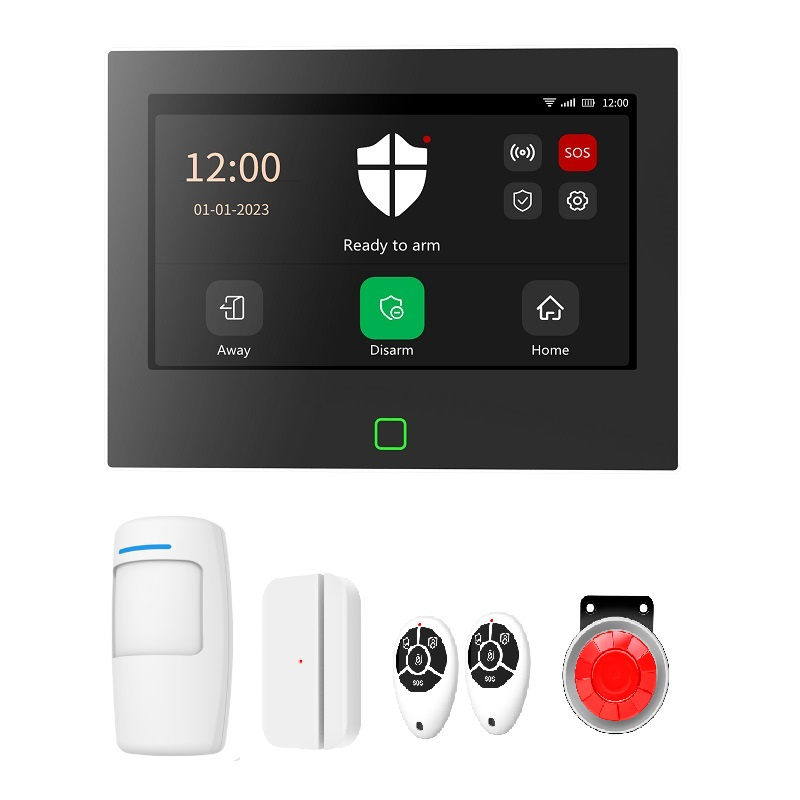 7 Inch Touch Screen Tuya WiFi 4G Home Alarm System
