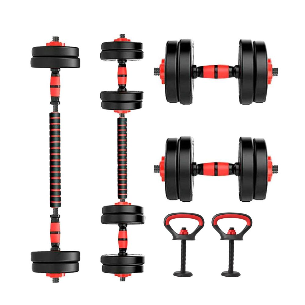 Adjustable 50kg Dumbbell and Barbell Set with Rod