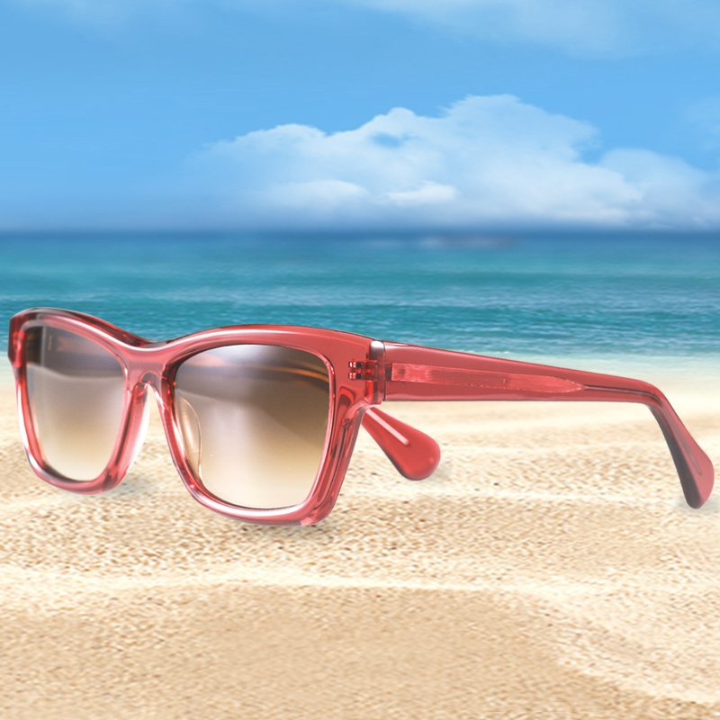 Bevel-Cutting Handmade Acetate Women's Sunglasses for All Season