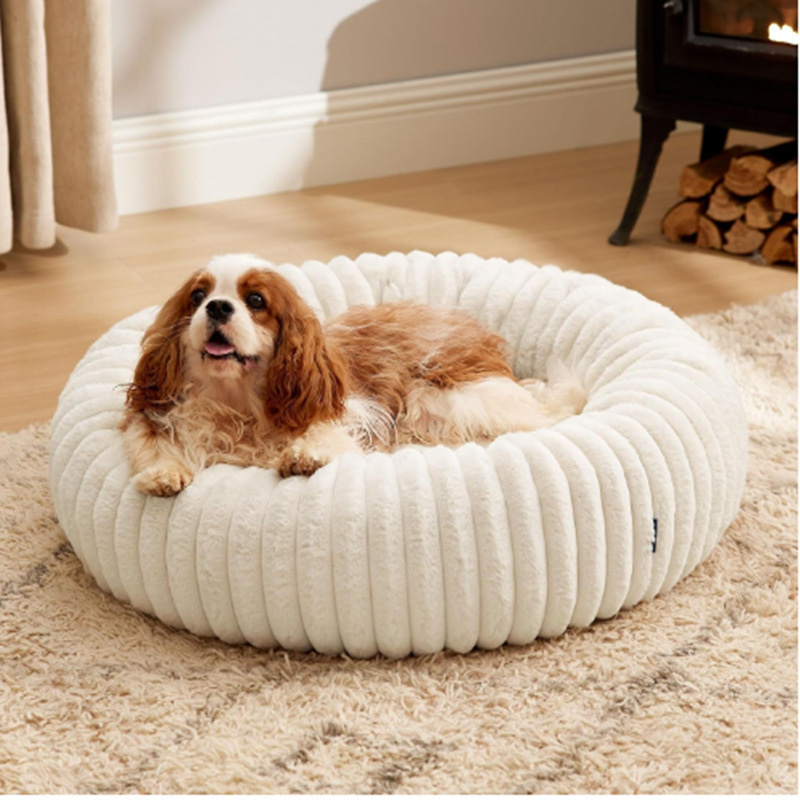 Eco-Friendly Round Donut Pet Bed for Dogs and Cats