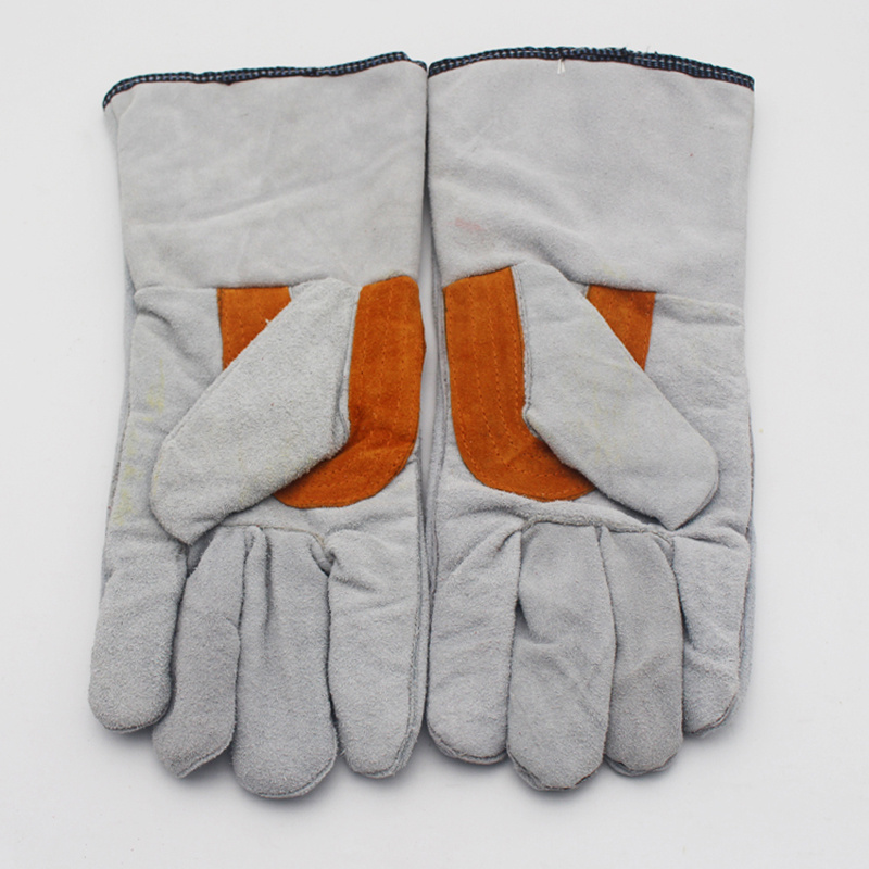 Full Cow Leather Industrial Safety Work Gloves