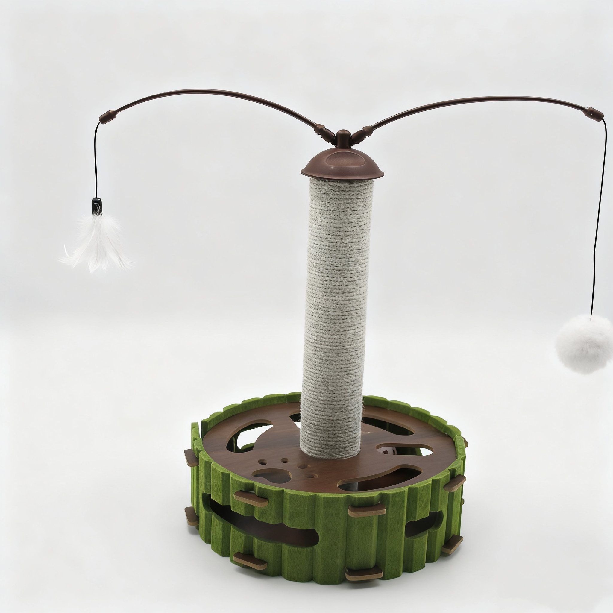 Interactive Cat Toy with Ball Track and Scratching Post
