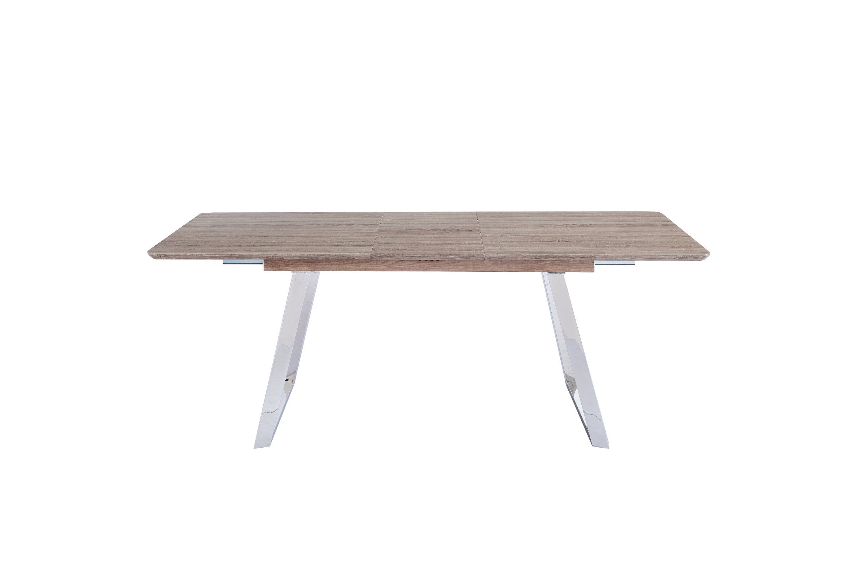 MDF Wood-Finish Dining Table with Metal Legs