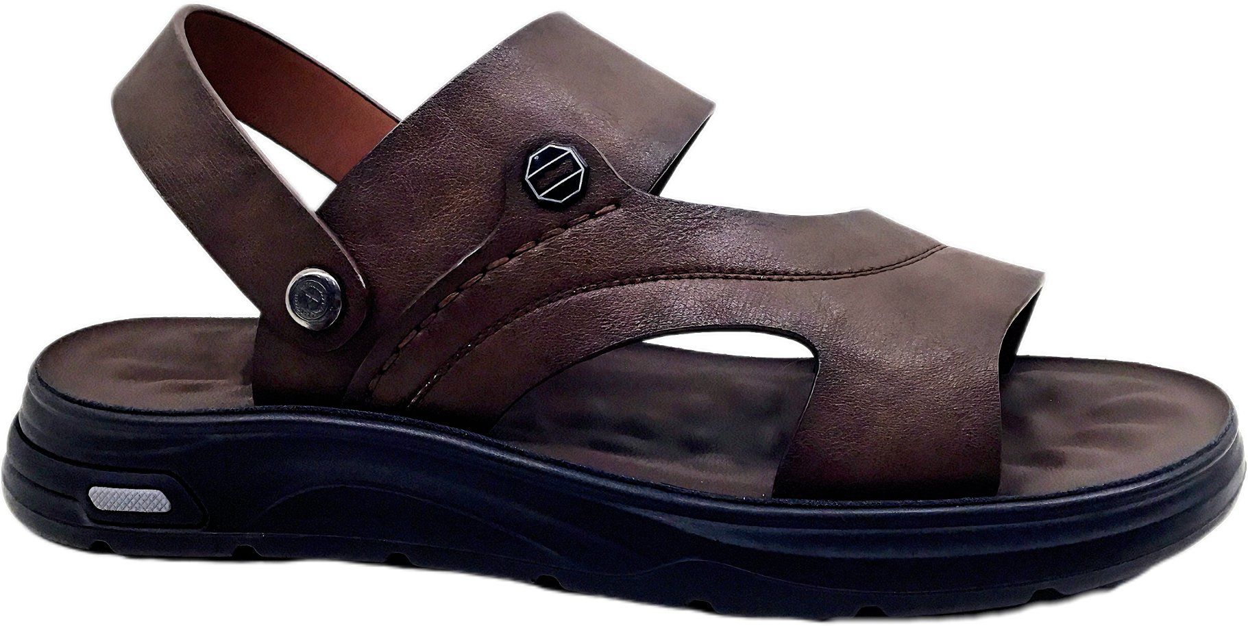 Men's PU Sandals with Soft Sole and Adjustable Strap