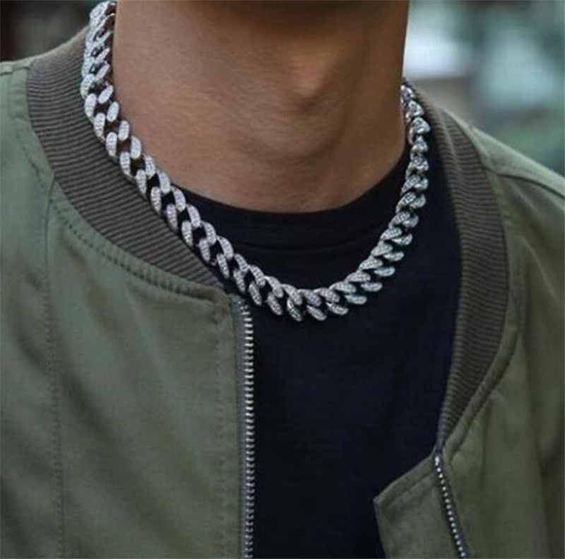 Miami Cuban Link Iced-Out Hip Hop Choker Necklace for Men