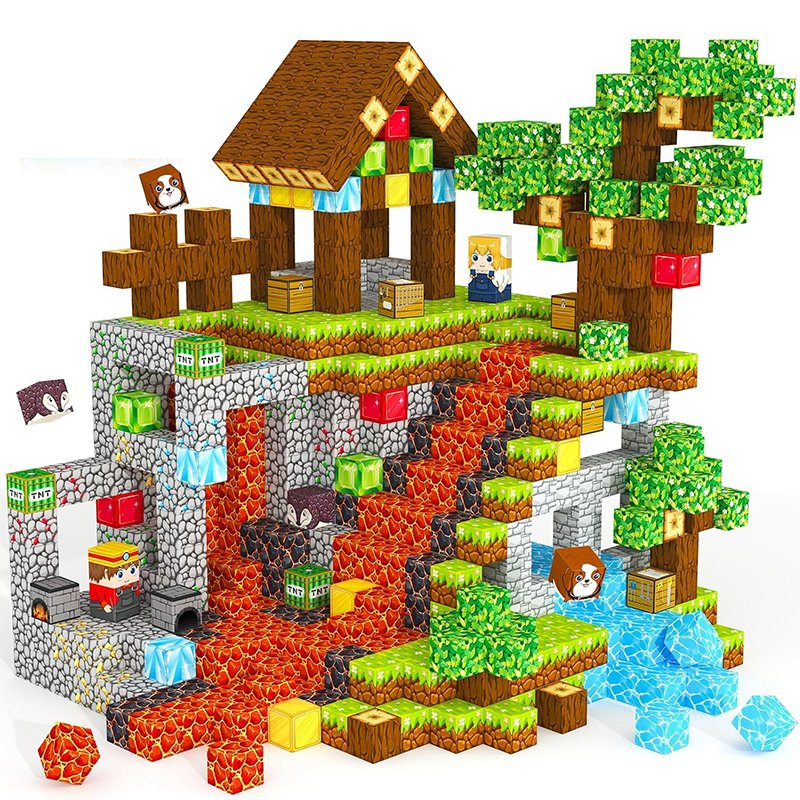 Plastic Magnetic Building Blocks Cube Set for Children