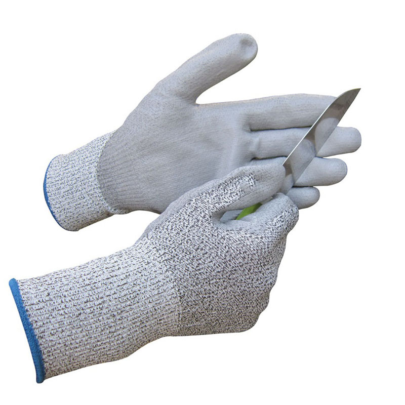 PU Coated Cut Resistant Level 5 Safety Work Gloves