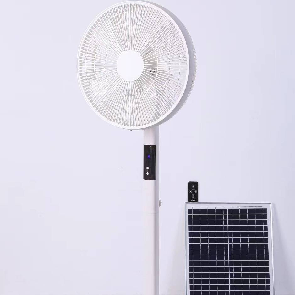 Rechargeable Solar Charging Stand Fan with Solar Panel