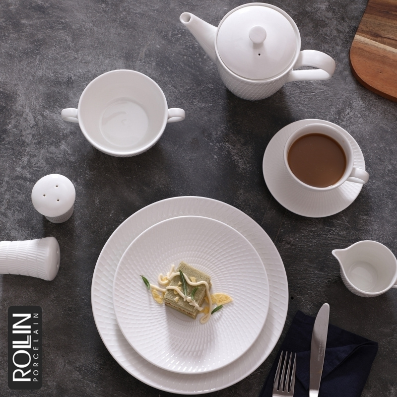 Royal Ware White Porcelain Catering Dinner Plates for Restaurants
