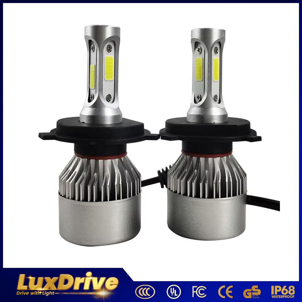 S2 COB LED Headlight Bulbs H4 H7 H11 72W 8000lm