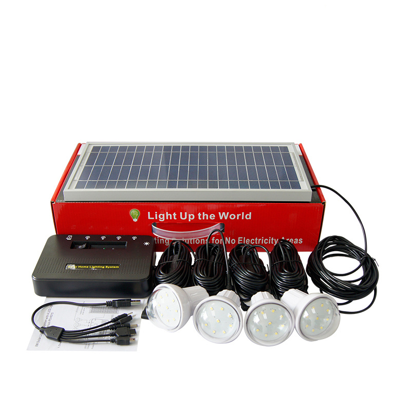 Solar Home Lighting System Complete Kit with Phone Charger