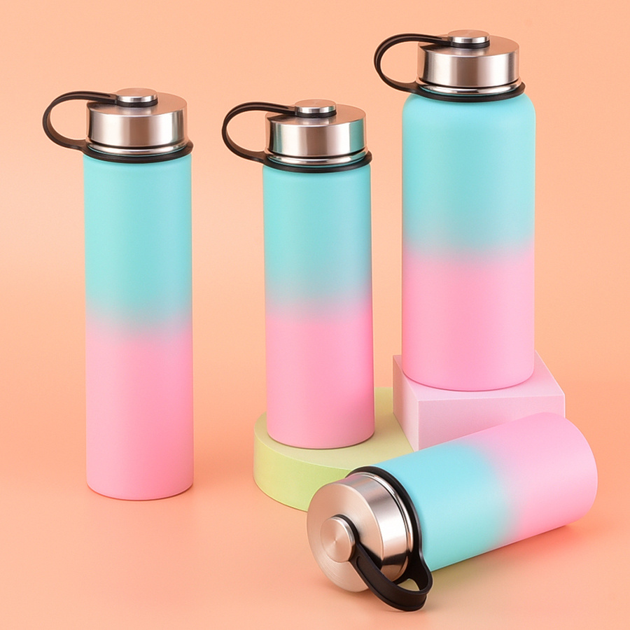 Stainless Steel Wide Mouth Double Wall Insulated Water Bottle with Lid