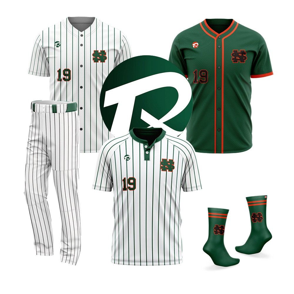 Sublimation Full Button Youth Stripe Baseball Jersey