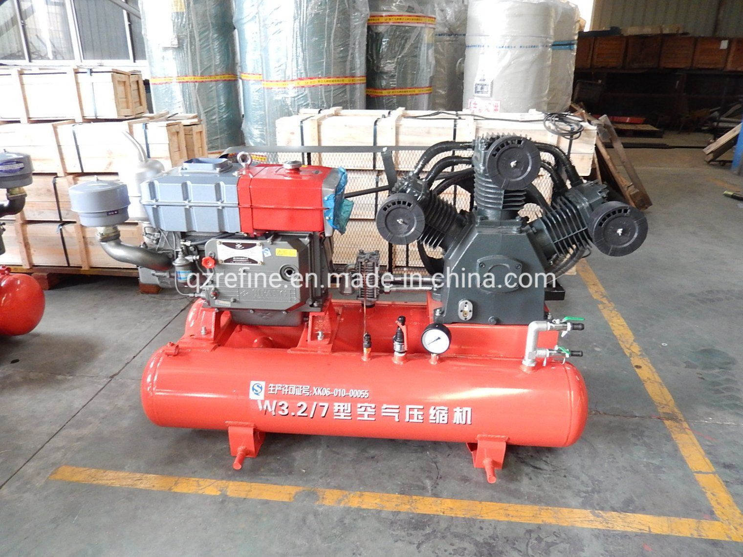 W3.2/7 Diesel-Driven 7 Bar Portable Air Compressor for Jack Hammer
