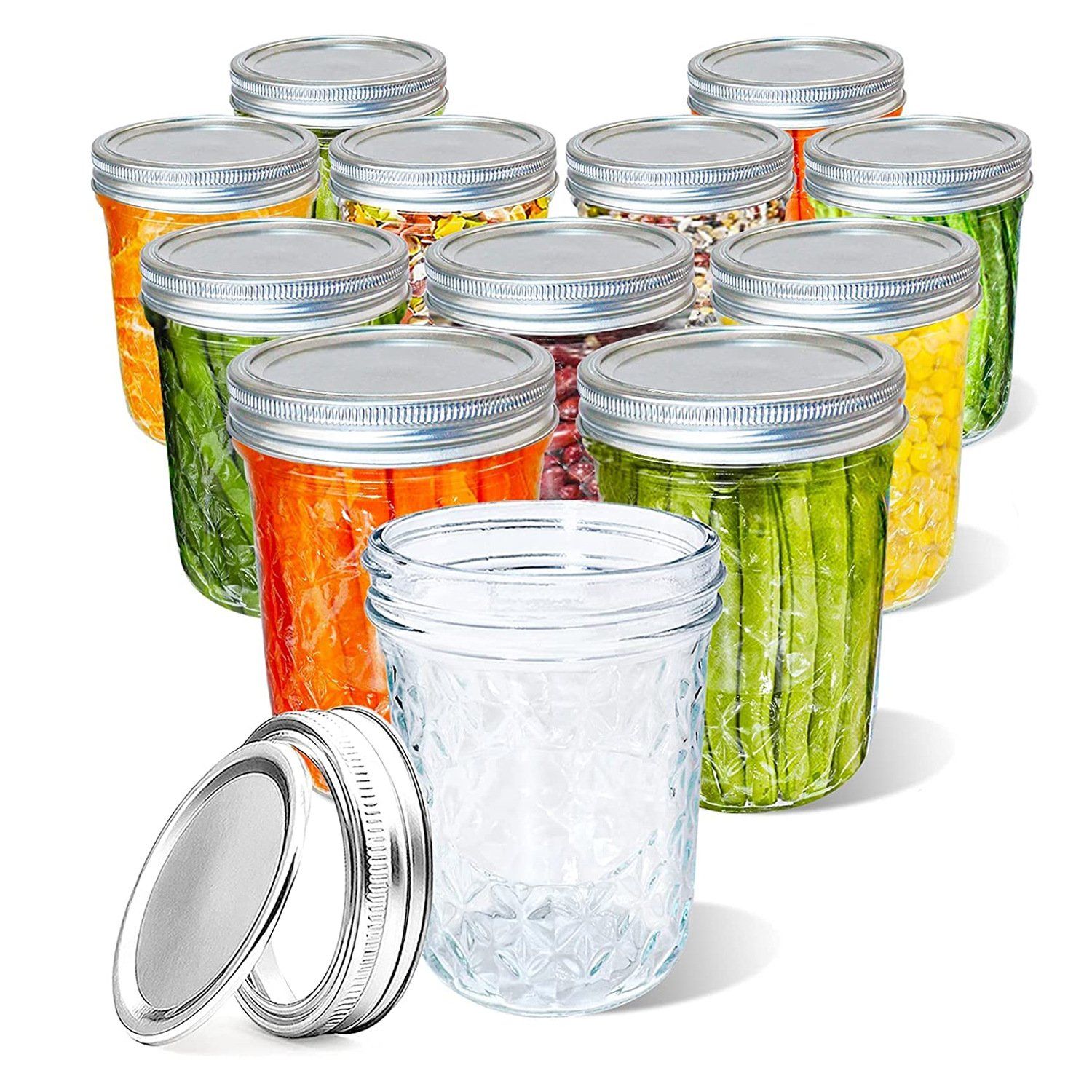 Wide Mouth Mason Storage Glass Packaging Jars for Jam and Honey